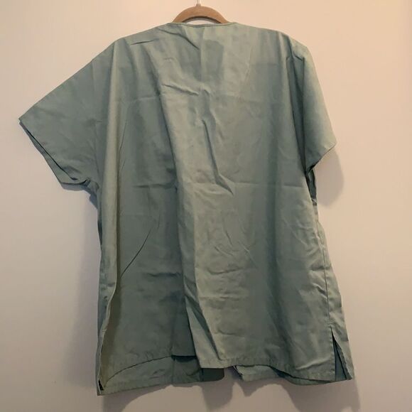 Basic Editions Sage Green Scrub Shirt - Picture 5 of 5